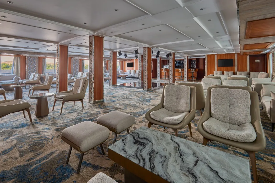 Lounge aboard the Blue Shadow III Nile Cruise Nile cruise